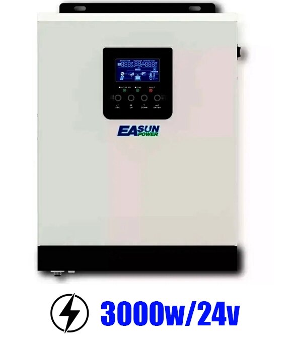 Гібридний інвертор напруги EASUN POWER 3kW 24V ISolar SPH 3KW (3000VA/3000W) від компанії Krop Control - фото 1