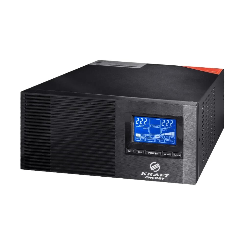 Інвертор Kraft KRF-AVR1000VA/800W-12V з правильною синусоїдою під зовнішній акумулятор від компанії Krop Control - фото 1