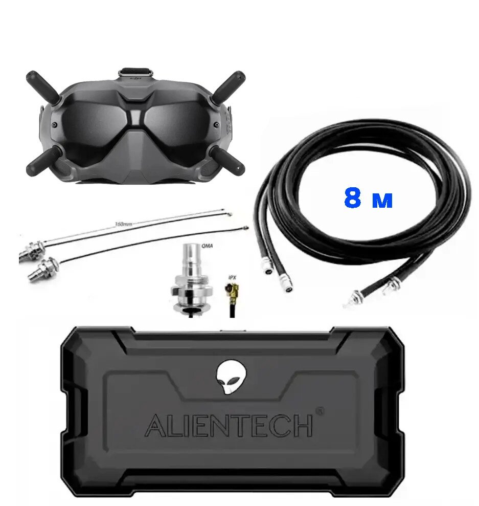 Комплект Alientech DUO 2 антена + кабель 8 м + перехідник + DJI FPV Goggles V2 від компанії Krop Control - фото 1