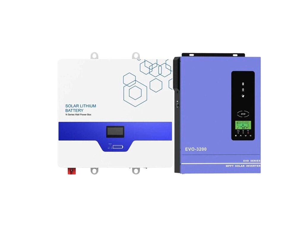 Комплект Гібридний інвертор  Anern AN-SCI-EVO-3200 + LiFePO4  акумулятор 24V100AH Anern Lithium Batt від компанії Krop Control - фото 1