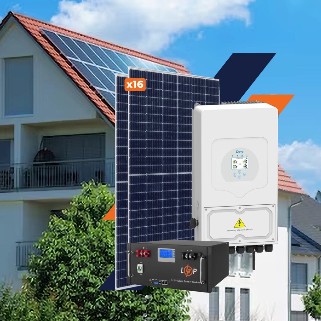 Комплект СЕС DEYE for LP 6 kW GRID 3Ф із АКБ 5,1 kW від компанії Krop Control - фото 1