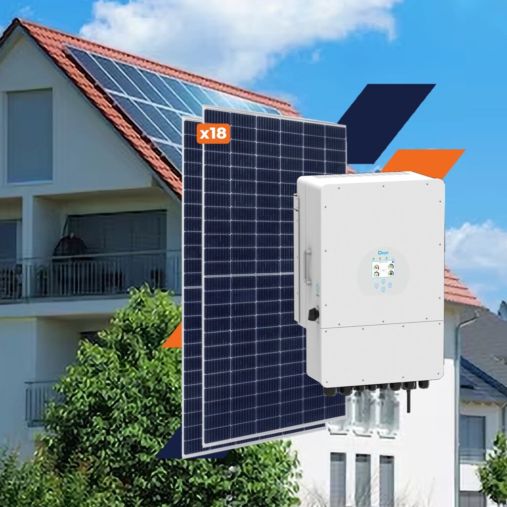 Комплект СЕС DEYE for LP 8 kW GRID 3Ф - з можливістю підключення автономного джерела від компанії Krop Control - фото 1