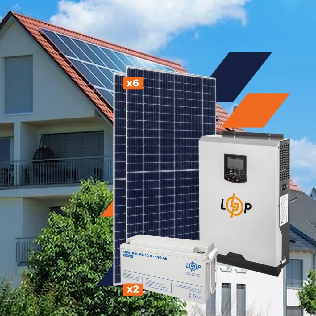 Обладнання для сонячної електростанції (СЕС) Стандарт 3,5 kW АКБ 3,6kWh MGel 150 Ah від компанії Krop Control - фото 1