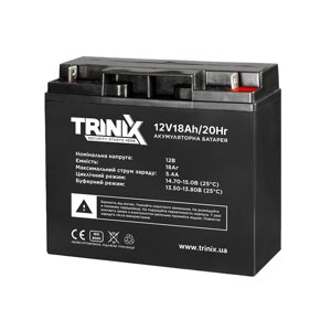 Trinix 12V18Ah/20Hr AGM Акумуляторна батарея 12В 18Аг свинцево-кислотна