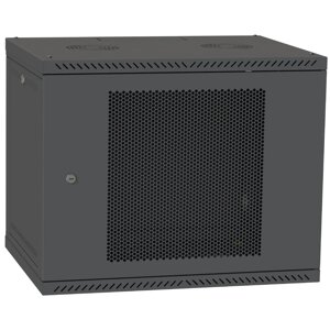 IPCOM 12U 600x600 Шафа телекомунікаційні двері перфорація (чорна)