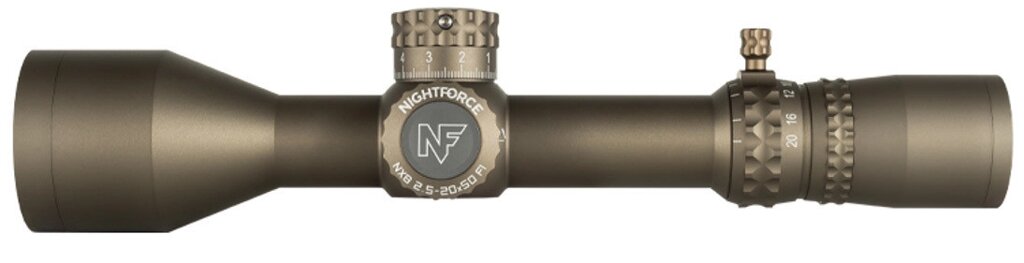 Прилад Nightforce NX8 2.5-20x50 F1 ZeroS. Сітка Mil-XT з підсвіткою. Dark Earth від компанії Krop Control - фото 1