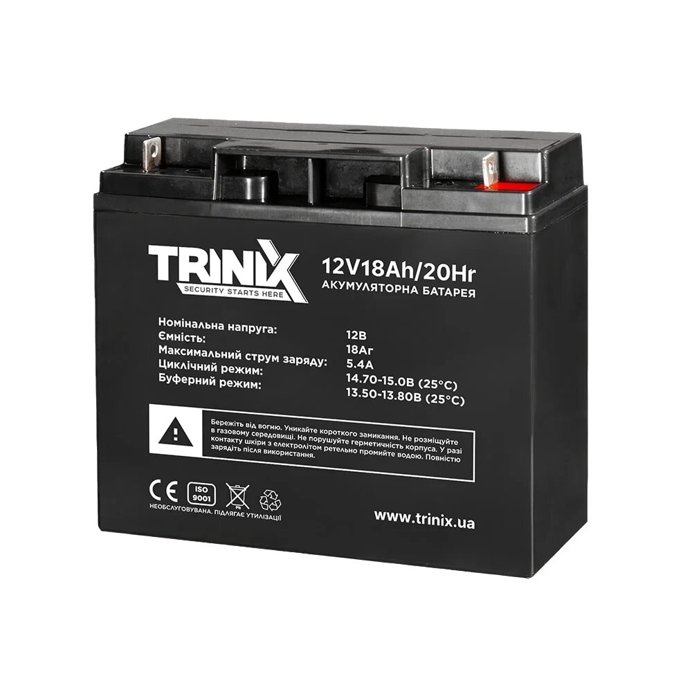 Trinix 12V18Ah/20Hr AGM Акумуляторна батарея 12В 18Аг свинцево-кислотна від компанії Krop Control - фото 1