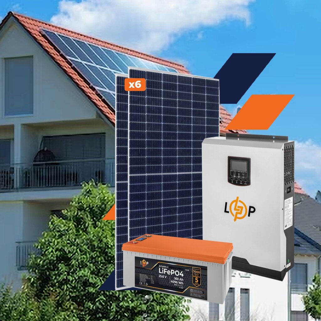 Устаткування для сонячної електростанції (СЕС) Преміум 3,5 kW АКБ 4 kWh LiFePO4 160 Ah від компанії Krop Control - фото 1