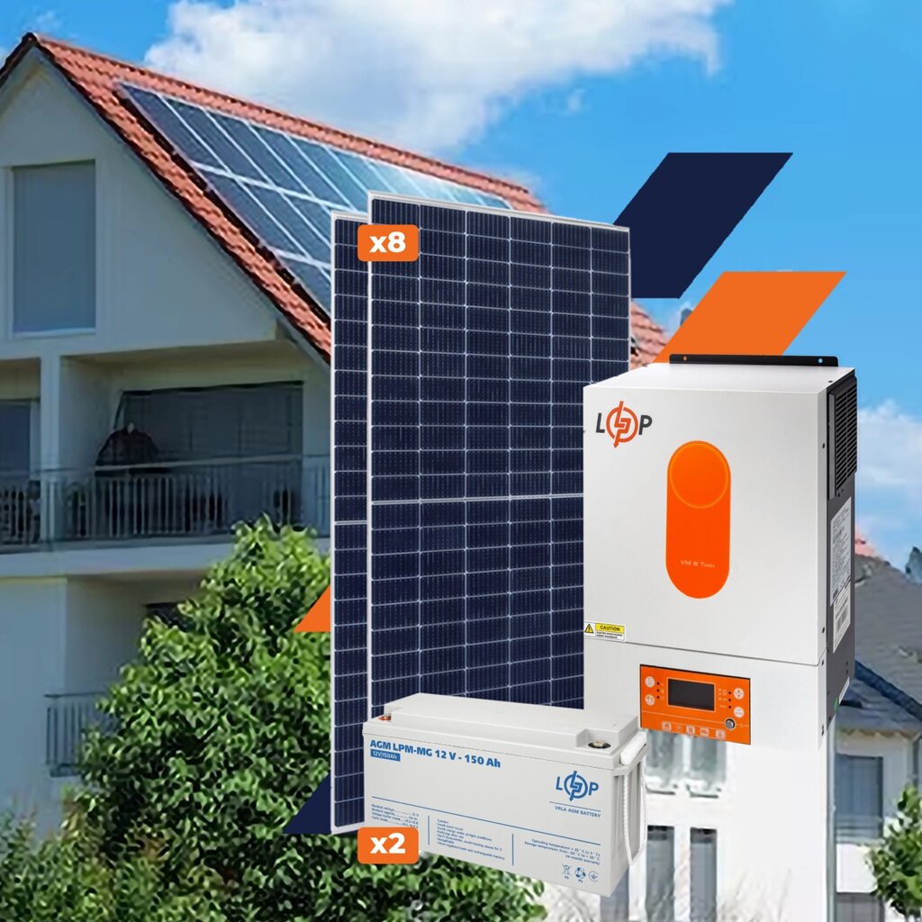 Устаткування для сонячної електростанції (СЕС) Стандарт 4 kW АКБ 3,6kWh MGel 150 Ah від компанії Krop Control - фото 1