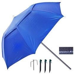 Рибальська парасолька, пляжна парасолька з клапаном, системою ромашка, в 3 складання з кілочками та тримачем