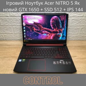 Ігровий ноутбук acer NITRO 5 як новий GTX 1650 + SSD 512 + IPS 144 hz