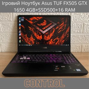 Ігровий ноутбук asus TUF FX505 GTX 1650 4GB+SSD500+16 RAM