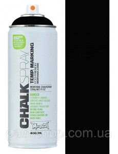 Аерозольна крейдяна фарба Montana Chalk 9000 Black (Чорна) 400мл