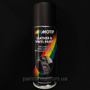 Фарба аерозольна для шкіри Motip Leather Paint матова чорна 200мл