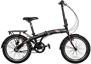 Складной алюминиевый велосипед 20' Comanche Lago S3 11", черный-красный