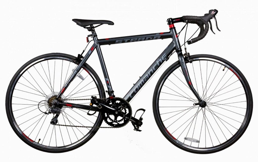 Шосейний алюмінієвий велосипед Comanche Strada Comp 54см, сірий-червоний від компанії velo-life - фото 1
