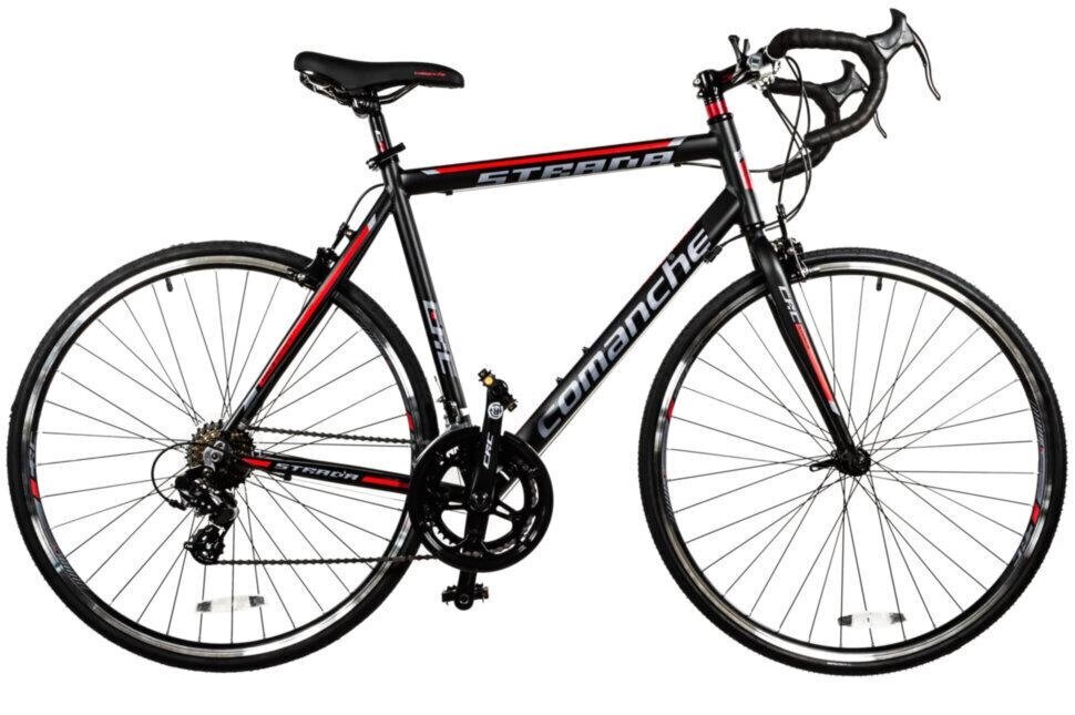 Шоссейный алюминиевый велосипед Comanche Strada 56СМ, черный-красный от компании velo-life велосипеды - фото 1