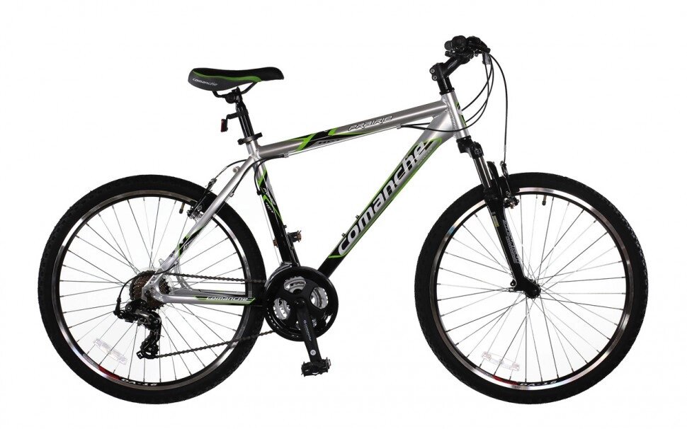 Велосипед гірський алюмінієвий 26 'Comanche Prairie Comp M 20 ", сріблястий-зелений від компанії velo-life - фото 1