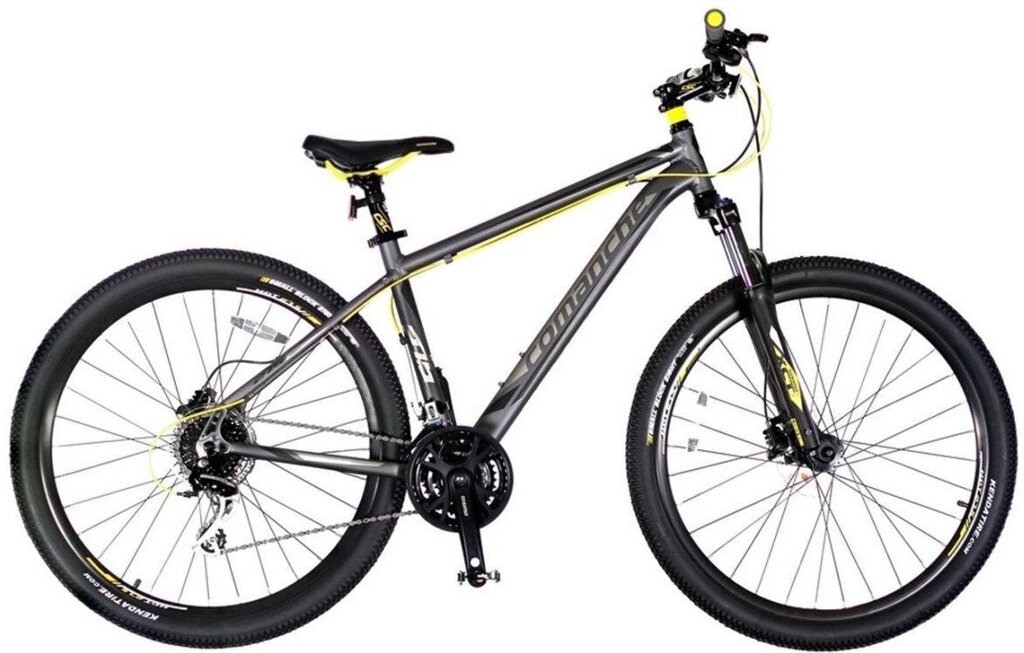 Велосипед гірський алюмінієвий Comanche Tomahawk 27 1.0 16 ", сірий-жовтий від компанії velo-life - фото 1