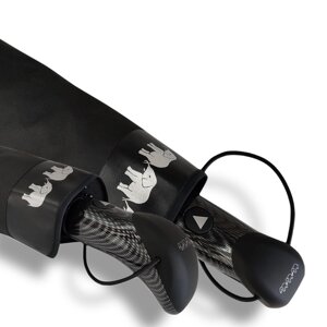 Чорна парасолька "Три Слони" напівавтомат на 9 шпиць з прямою стильною ручкою