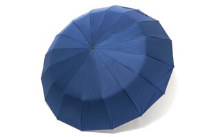 Чоловіча синя парасолька на 16 спиць із дерев'яною ручкою