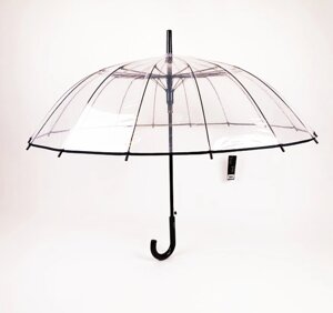 Прозора парасолька з чорною облямівкою на 16 спиць