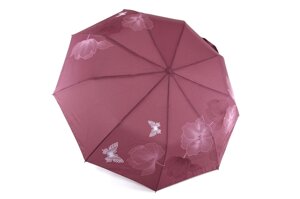 Темно-рожева складана жіноча парасолька