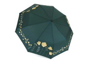 Зелена парасолька з квітковим принтом