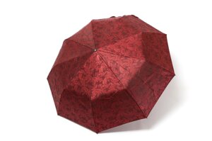 Жіноча бордова красива парасолька зі щільною тканиною жакард