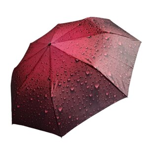 Жіноча бордова парасолька з краплями 2058