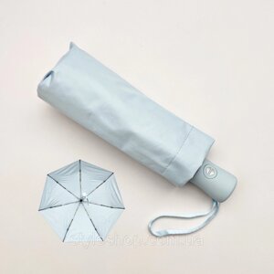 Жіночиа блакитна автоматична парасолька з сріблястим куполом