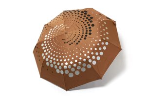 Жіноча коричнева парасолька з абстрактним малюнком