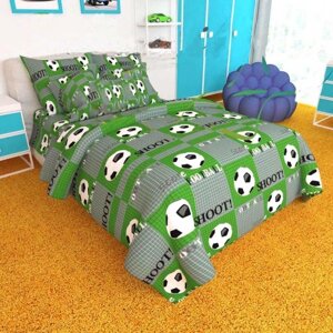 Дитяча постіль Футбол Зелена Полуторний комплект дитячої постільної білизни