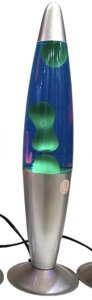 Лава лампа з воском двоколірна 41 см Зелено-синя
