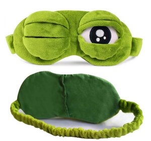 Маска для сну 3D Жаба Пепе Зелена