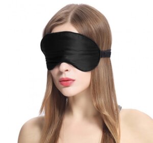 Шовкова маска для сну Чорна пов'язка на очі