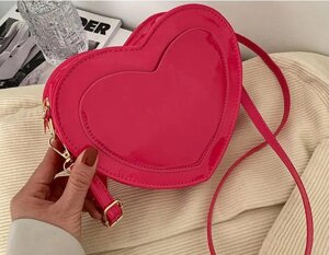 Жіноча сумка у формі серця 18х18х5 см Рожева