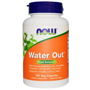 Сечогінний засіб, трав'яне, Water Out, Now Foods, 100 кап.