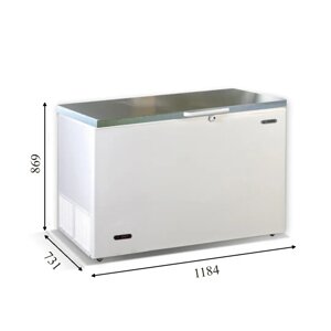 Скриня морозильна IRAKLIS 36 INOX CRYSTAL (342л) кришка нерж