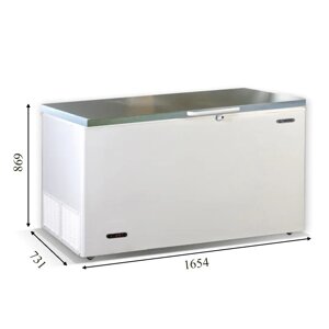 Скриня морозильна IRAKLIS 56 INOX Crystal (515л) кришка нерж