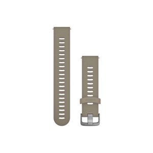 Ремінець силіконовий Garmin для годинників Forerunner 245/645/Vivoactive/Vivomove (20 мм), пісочний, срібляста застібка