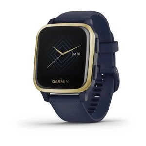 Смарт-годинник Garmin Venu Sq Music Edition золотавий з темно-синім ремінцем
