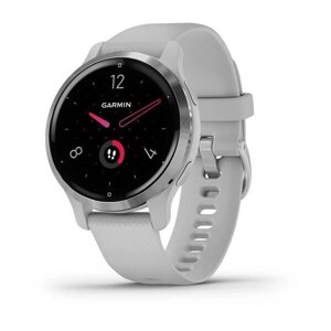 Смарт-годинник Garmin Venu 2S світло-сірий із сріблястим безелем та силіконовим ремінцем