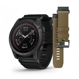 Смарт-годинник Garmin Tactix 7 – Pro Edition чорний з нейлоновими ремінцями чорного та коричневого кольору