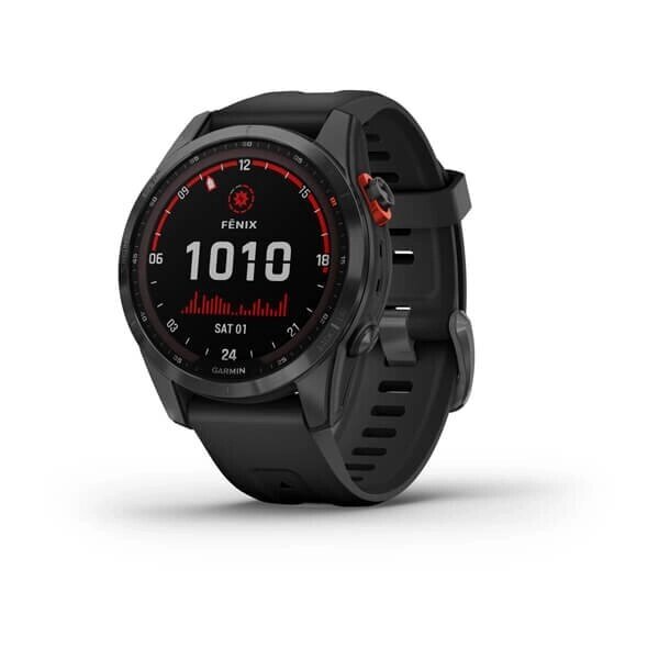 Смарт-годинник Garmin Fenix 7S Solar сірий з чорним ремінцем від компанії Garmin-ukraine - фото 1