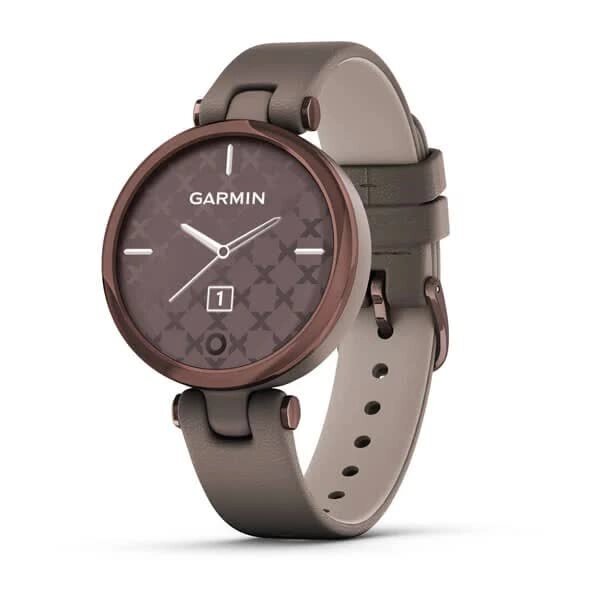 Смарт-годинник Garmin Lily Classic Dark Bronze з бежевим корпусом та ремінцем з італійської шкіри від компанії Garmin-ukraine - фото 1