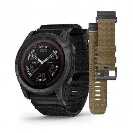 Смарт-годинник Garmin Tactix 7 – Pro Edition чорний з нейлоновими ремінцями чорного та коричневого кольору від компанії Garmin-ukraine - фото 1
