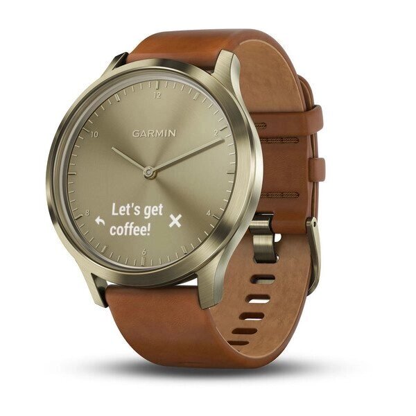 Смарт-годинник Garmin Vivomove HR Premium Gold Tone Light Brown Small / Medium від компанії Garmin-ukraine - фото 1