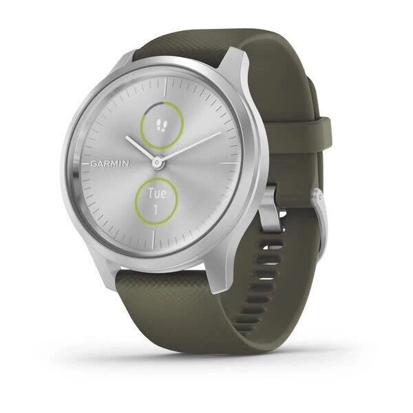 Смарт-годинник Garmin Vivomove Style сріблястий з ремінцем кольору зелена трава від компанії Garmin-ukraine - фото 1