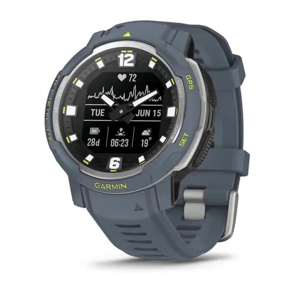 Смарт-годинник наручний Garmin Instinct Crossover - Standard Edition, синій граніт від компанії Garmin-ukraine - фото 1